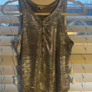 Anthropologie Pilcro Shimmering Metallic Tank Top size small